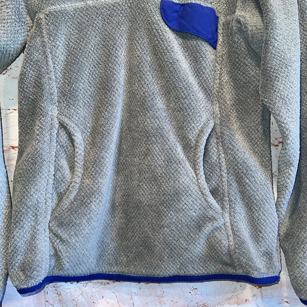 Patagonia Sweater Womens Xs Gray Blue Snap T Pullover Polar Tech Fleece Re Tool View 3